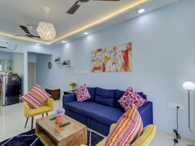 Luxe 2BHK 10min from GOI airport with Pool access